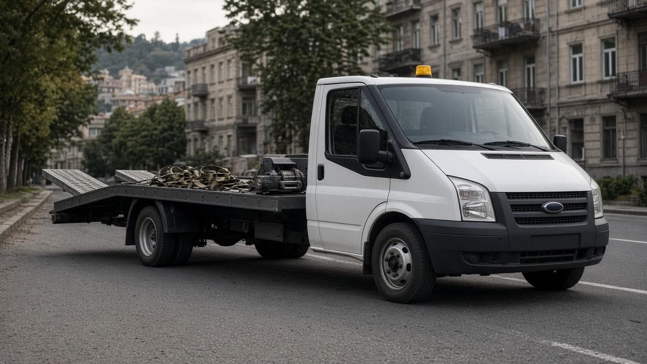 2011 Ford Transit ღია პლატფორმა — GeoEvakuatorebi-ს ევაკუატორი